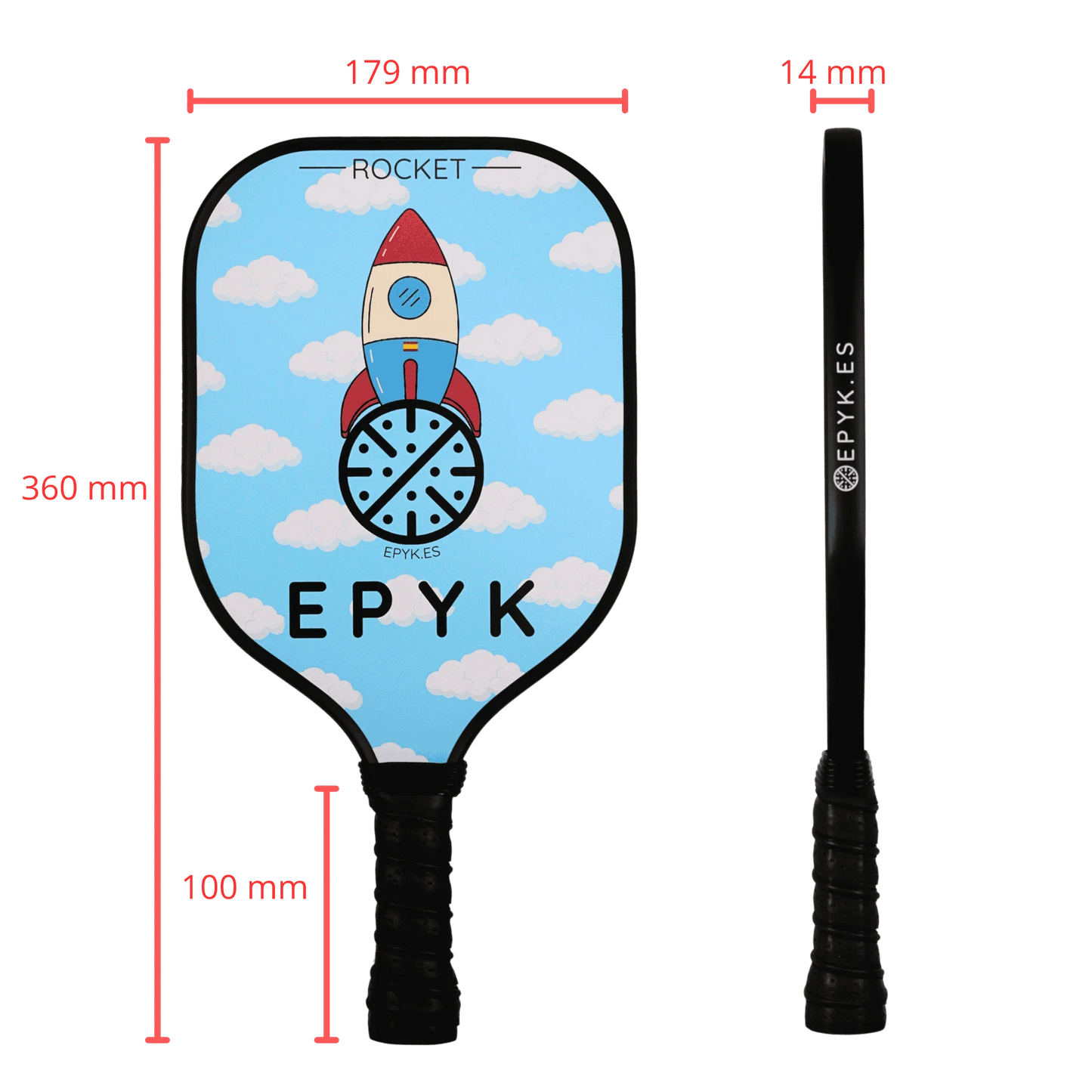 Pala de pickleball para niños medidas EPYK