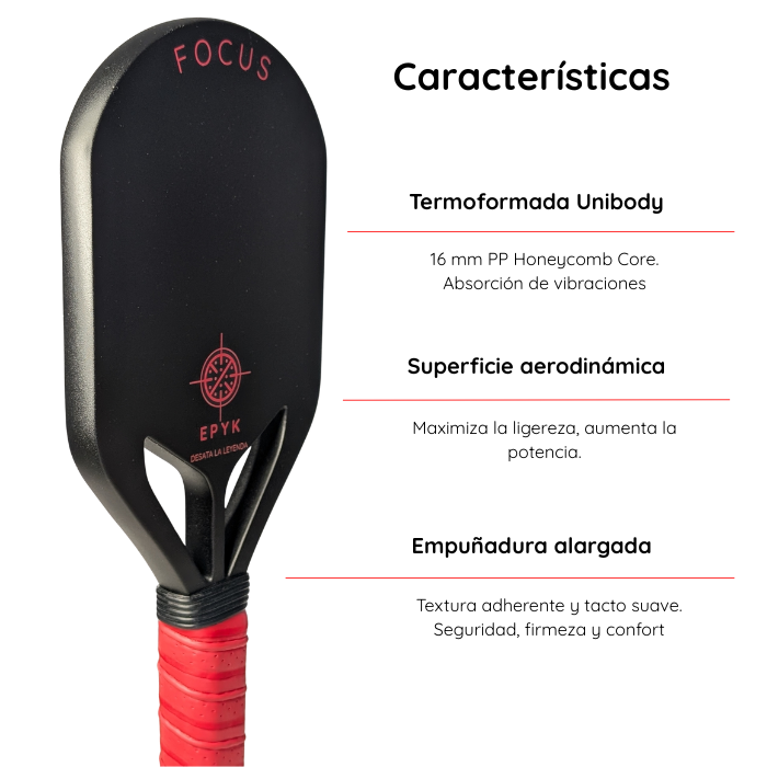 PALA DE TECNIFICACIÓN EPYK FOCUS EDGELESS